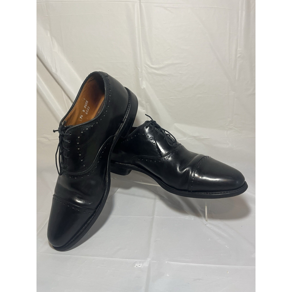Allen Edmonds 9.5 B Mens Dress Shoes Hale Black Leather Brocade Oxfords ($425) - Picture 9 of 15
